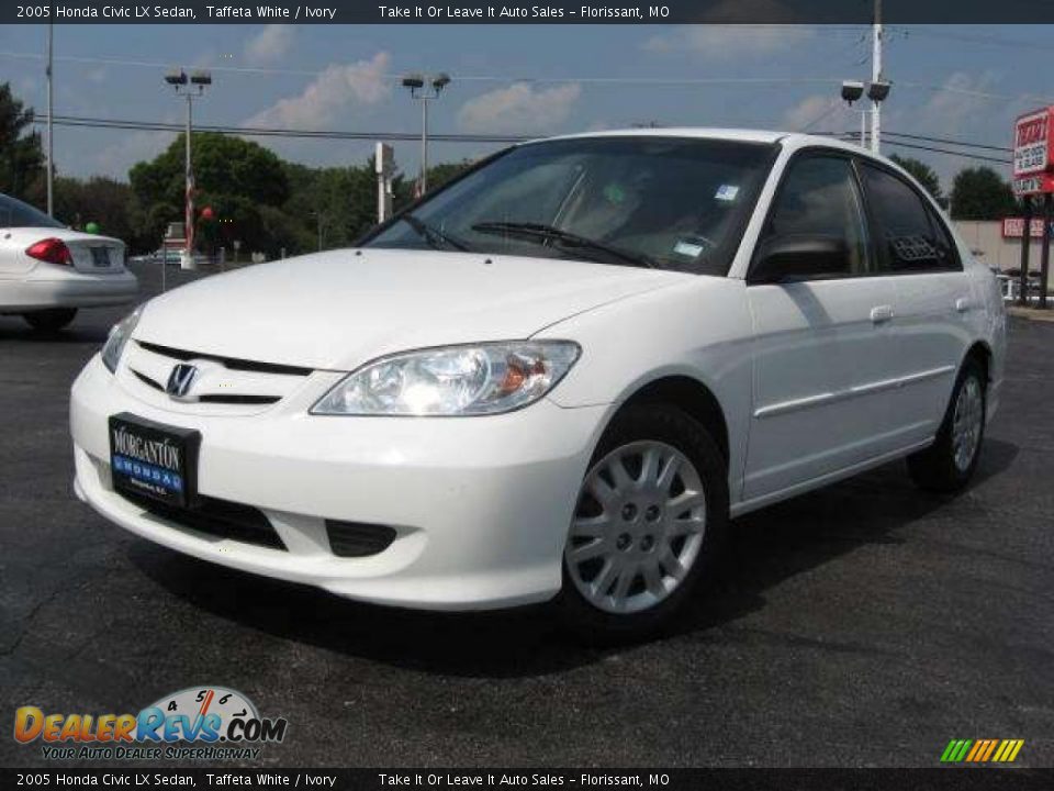 2005 Honda Civic LX Sedan Taffeta White / Ivory Photo #1