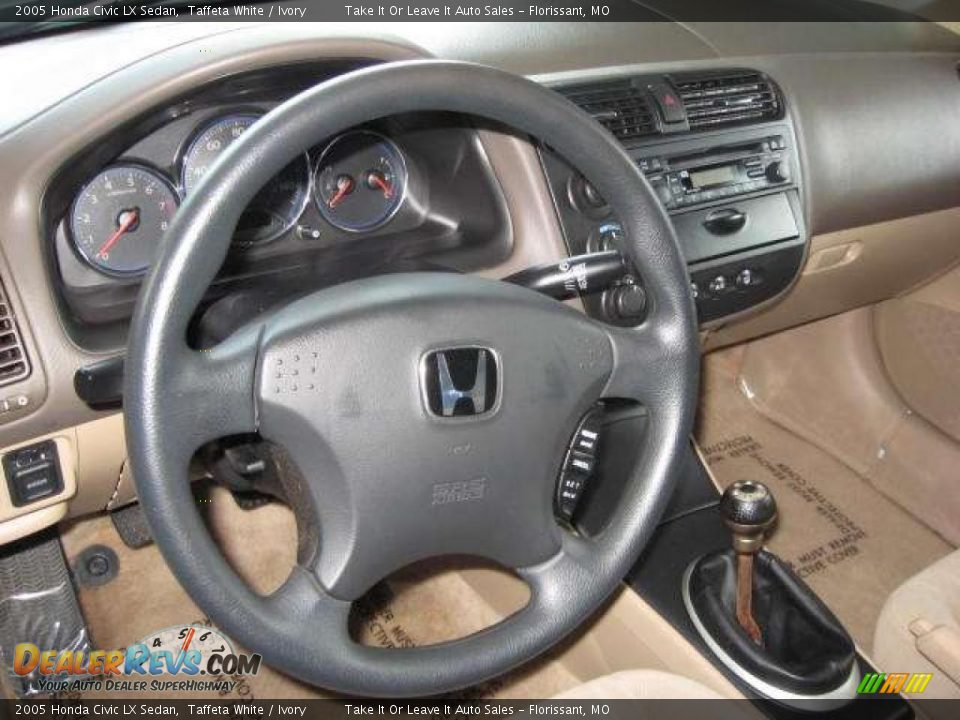 2005 Honda Civic LX Sedan Taffeta White / Ivory Photo #4