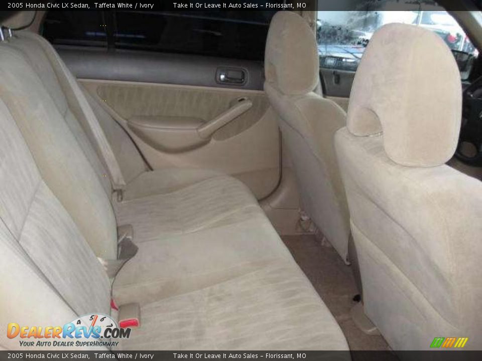 2005 Honda Civic LX Sedan Taffeta White / Ivory Photo #7