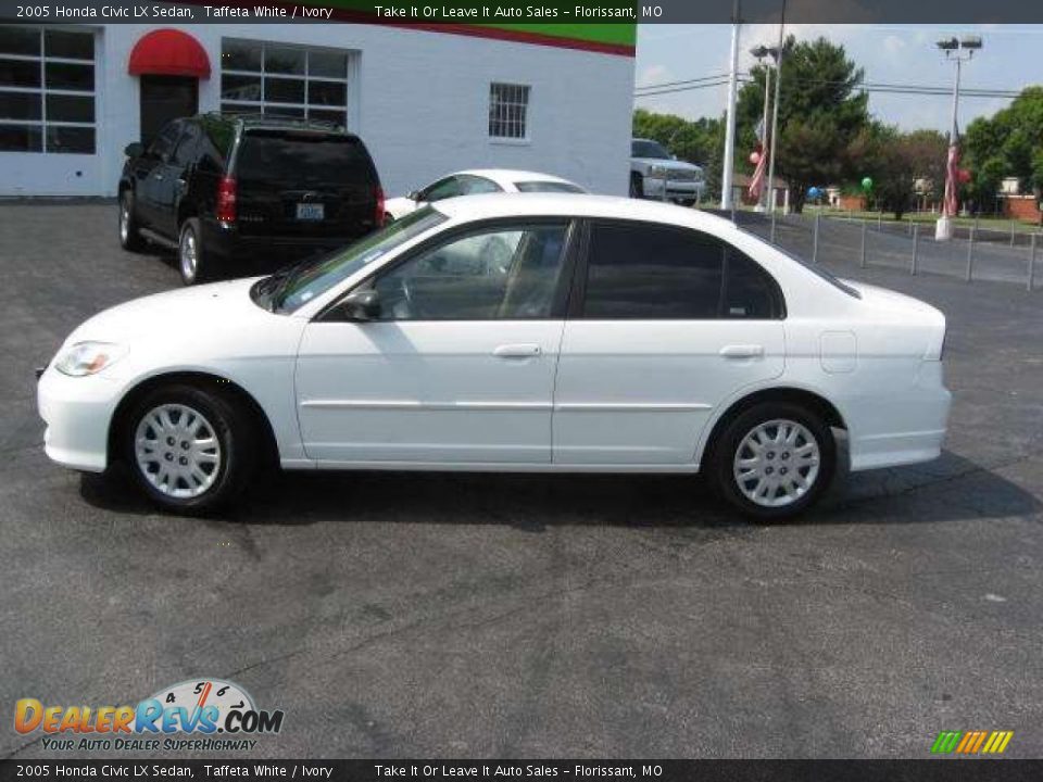 2005 Honda Civic LX Sedan Taffeta White / Ivory Photo #9