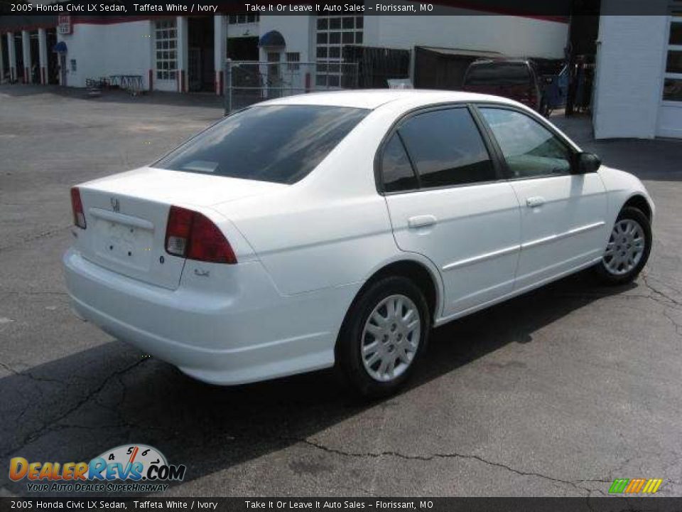 2005 Honda Civic LX Sedan Taffeta White / Ivory Photo #12