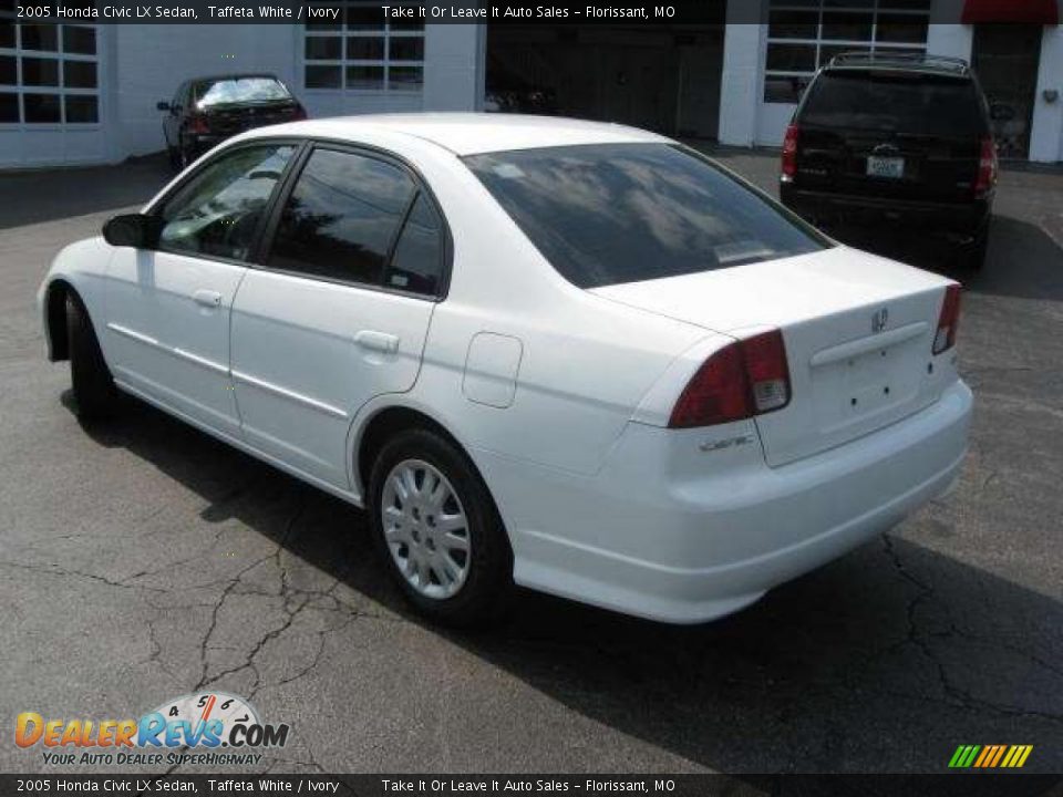 2005 Honda Civic LX Sedan Taffeta White / Ivory Photo #14