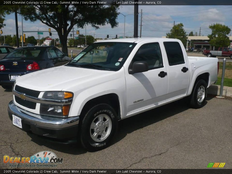 2005 Chevrolet Colorado LS Crew Cab Summit White / Very Dark Pewter Photo #3