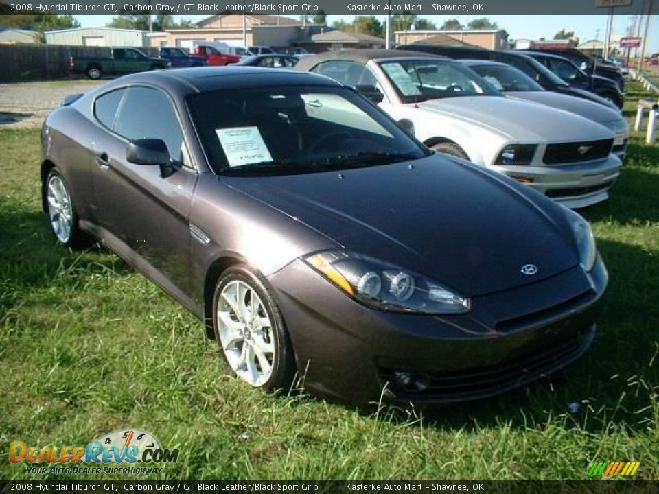 2008 Hyundai Tiburon GT Carbon Gray / GT Black Leather/Black Sport Grip Photo #1