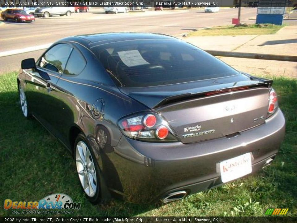 2008 Hyundai Tiburon GT Carbon Gray / GT Black Leather/Black Sport Grip Photo #3