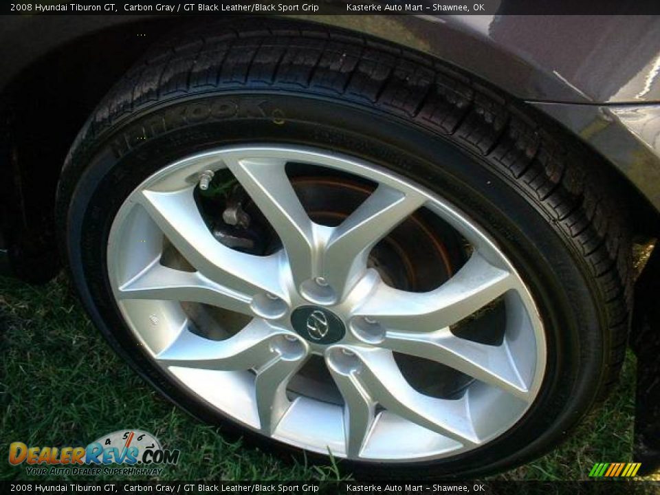 2008 Hyundai Tiburon GT Carbon Gray / GT Black Leather/Black Sport Grip Photo #5