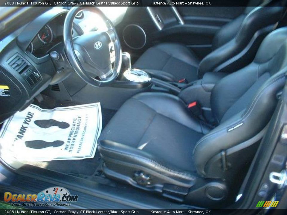 2008 Hyundai Tiburon GT Carbon Gray / GT Black Leather/Black Sport Grip Photo #7
