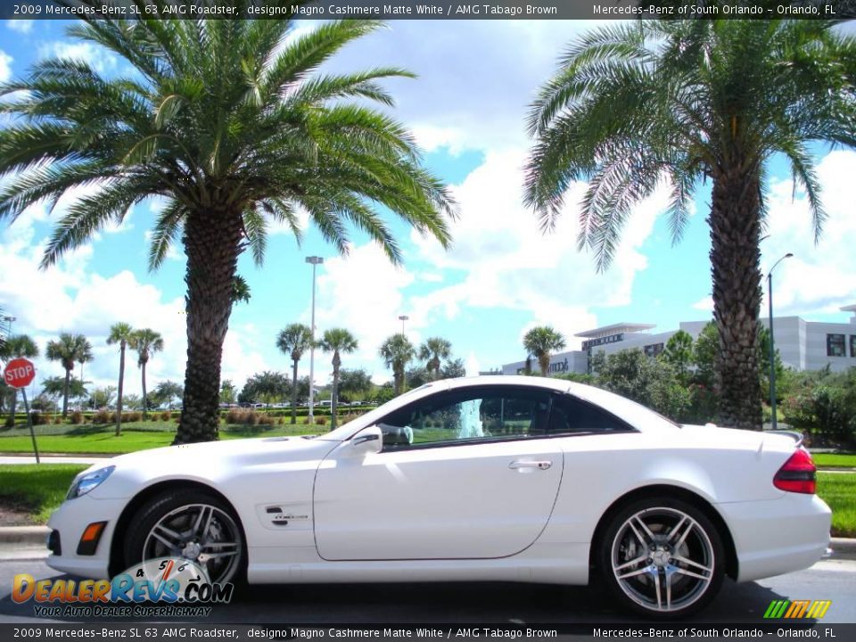 2009 Mercedes-Benz SL 63 AMG Roadster designo Magno Cashmere Matte White / AMG Tabago Brown Photo #1