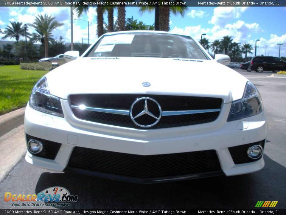 2009 Mercedes-Benz SL 63 AMG Roadster designo Magno Cashmere Matte White / AMG Tabago Brown Photo #3