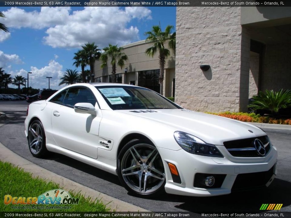 2009 Mercedes-Benz SL 63 AMG Roadster designo Magno Cashmere Matte White / AMG Tabago Brown Photo #4