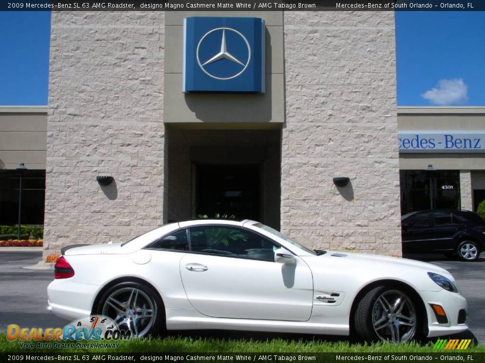 2009 Mercedes-Benz SL 63 AMG Roadster designo Magno Cashmere Matte White / AMG Tabago Brown Photo #5