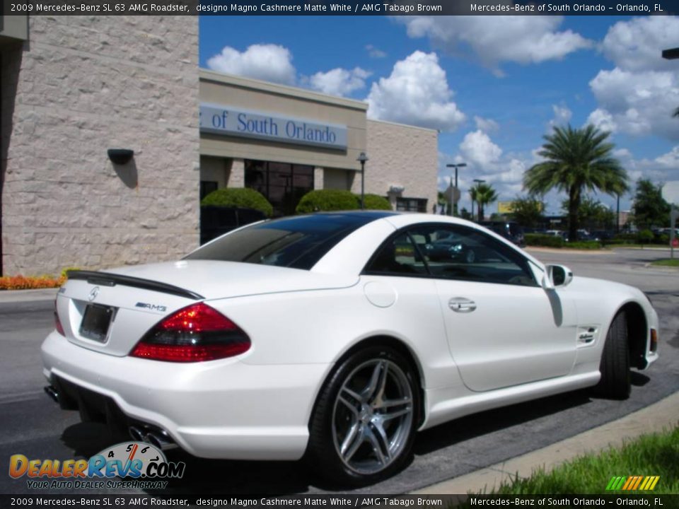 2009 Mercedes-Benz SL 63 AMG Roadster designo Magno Cashmere Matte White / AMG Tabago Brown Photo #6