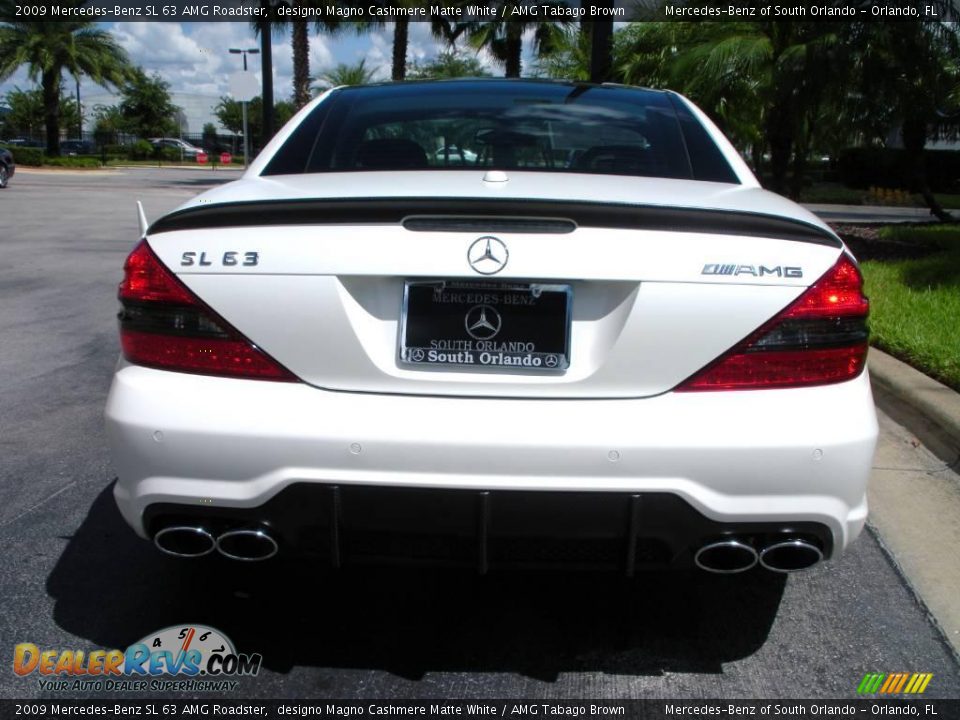 2009 Mercedes-Benz SL 63 AMG Roadster designo Magno Cashmere Matte White / AMG Tabago Brown Photo #7