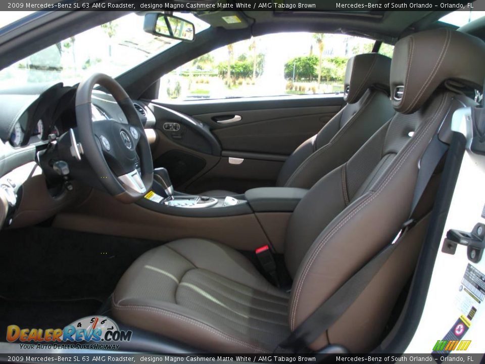 2009 Mercedes-Benz SL 63 AMG Roadster designo Magno Cashmere Matte White / AMG Tabago Brown Photo #12