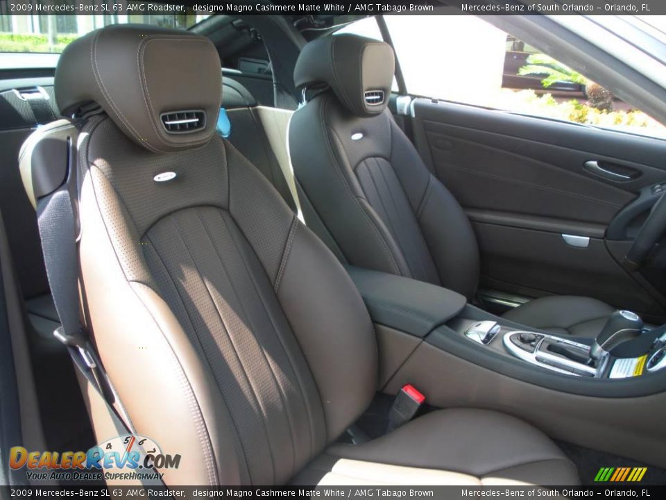 2009 Mercedes-Benz SL 63 AMG Roadster designo Magno Cashmere Matte White / AMG Tabago Brown Photo #15