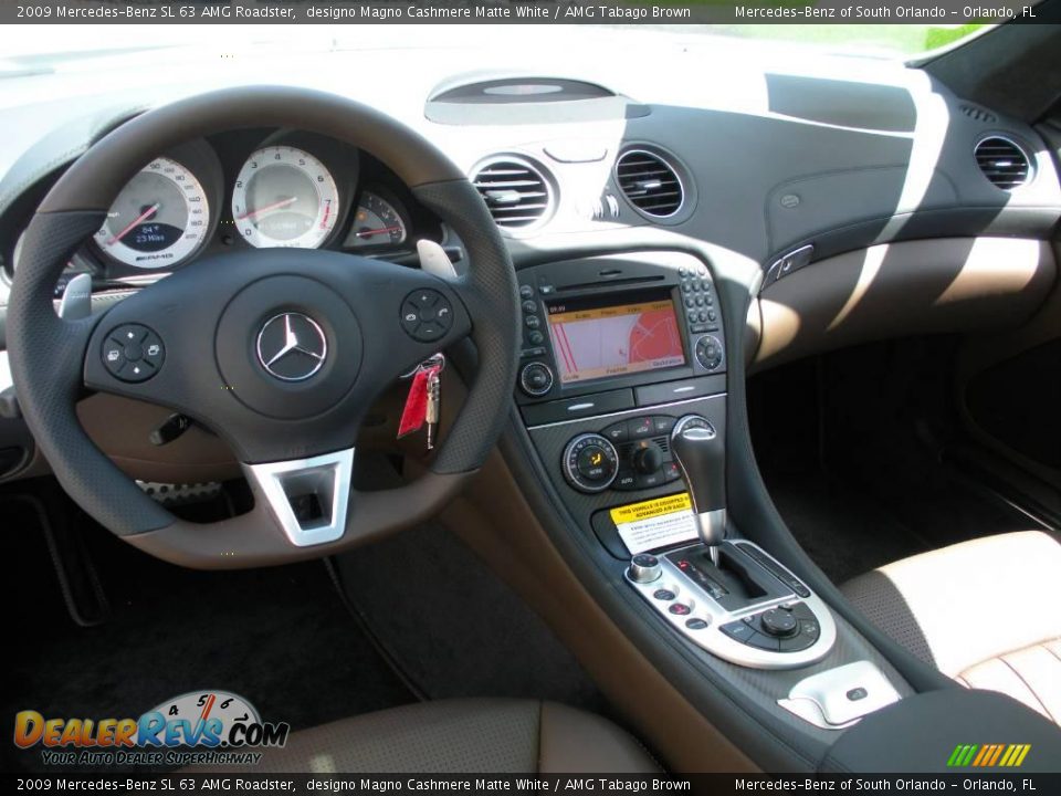 2009 Mercedes-Benz SL 63 AMG Roadster designo Magno Cashmere Matte White / AMG Tabago Brown Photo #16