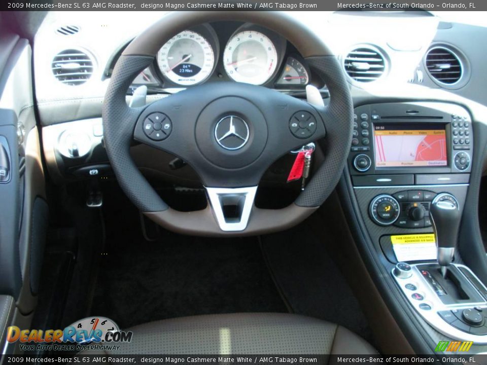 2009 Mercedes-Benz SL 63 AMG Roadster designo Magno Cashmere Matte White / AMG Tabago Brown Photo #17