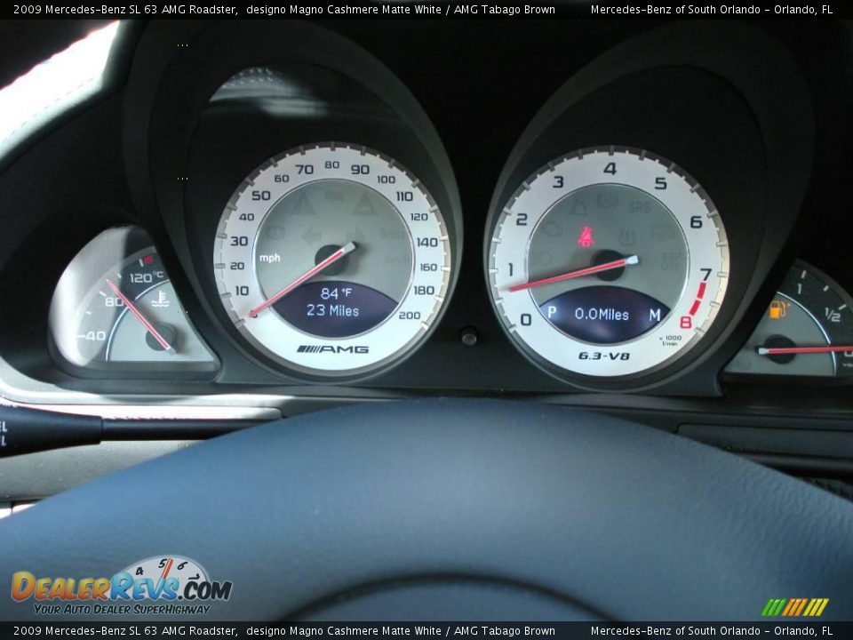 2009 Mercedes-Benz SL 63 AMG Roadster designo Magno Cashmere Matte White / AMG Tabago Brown Photo #18