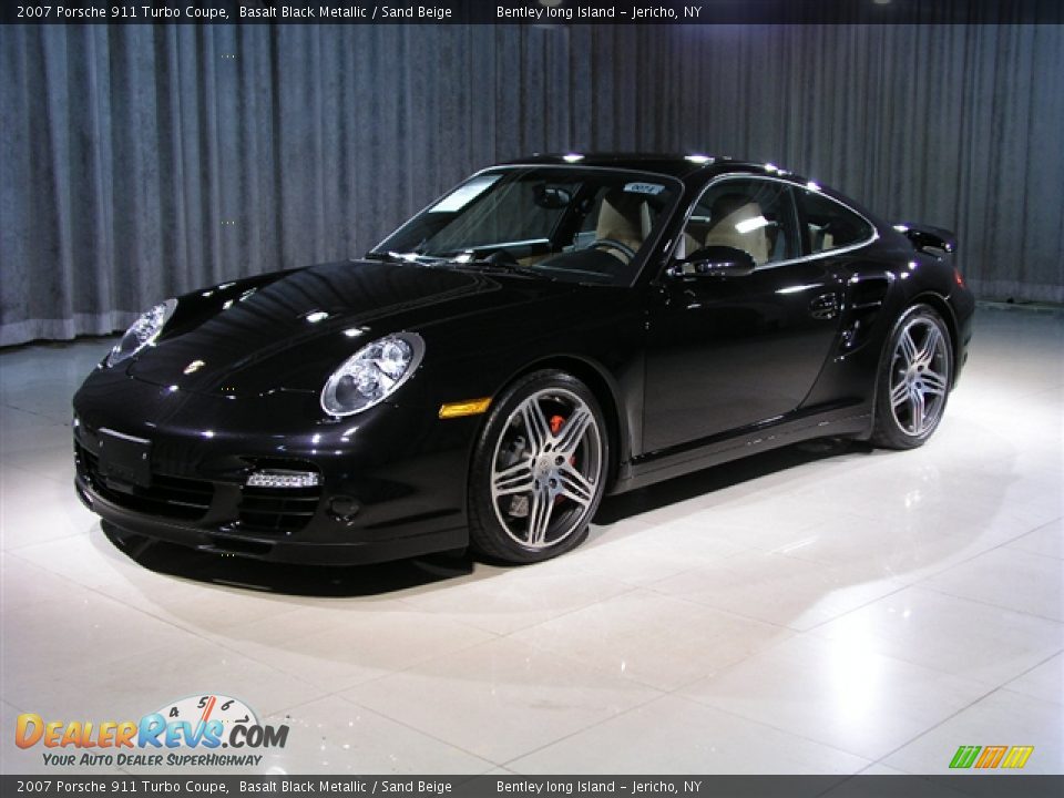 2007 Porsche 911 Turbo Coupe Basalt Black Metallic / Sand Beige Photo #1