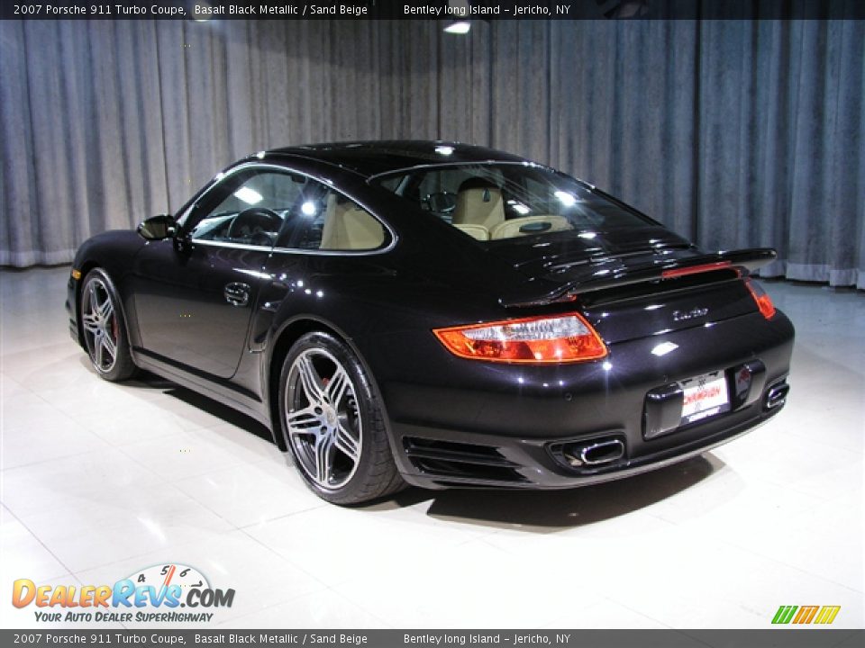 2007 Porsche 911 Turbo Coupe Basalt Black Metallic / Sand Beige Photo #2