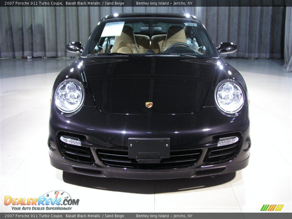 2007 Porsche 911 Turbo Coupe Basalt Black Metallic / Sand Beige Photo #4