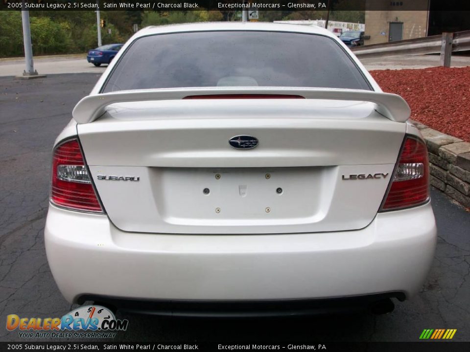 2005 Subaru Legacy 2.5i Sedan Satin White Pearl / Charcoal Black Photo #5