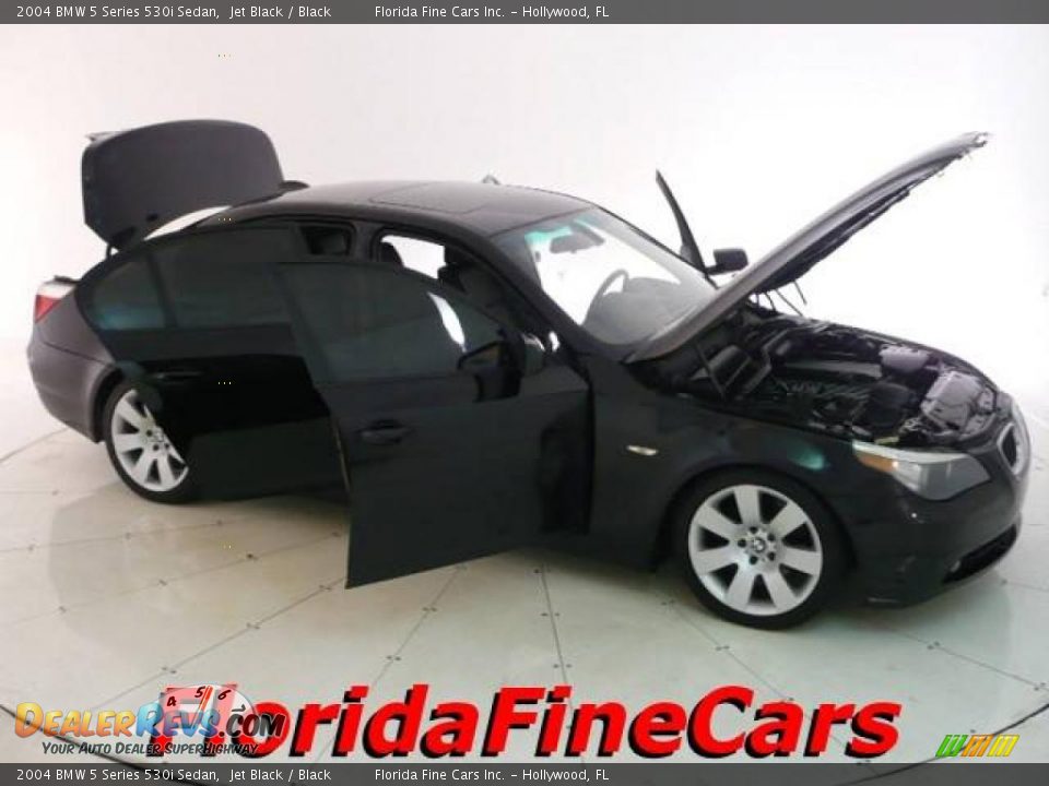 2004 BMW 5 Series 530i Sedan Jet Black / Black Photo #7