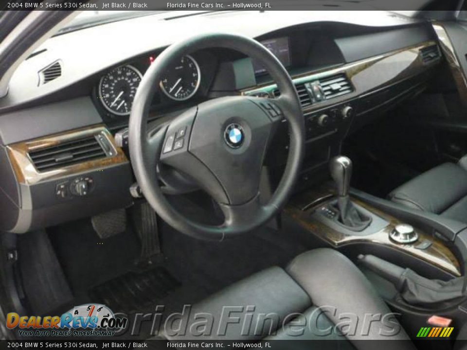 2004 BMW 5 Series 530i Sedan Jet Black / Black Photo #12