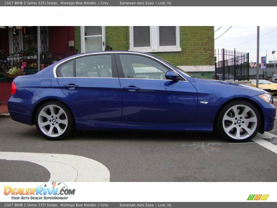 2007 BMW 3 Series 335i Sedan Montego Blue Metallic / Grey Photo #7