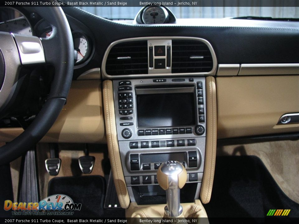 2007 Porsche 911 Turbo Coupe Basalt Black Metallic / Sand Beige Photo #8