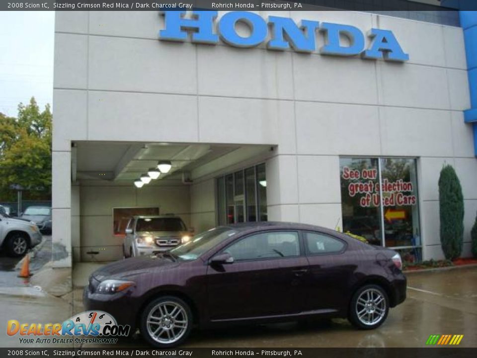 2008 Scion tC Sizzling Crimson Red Mica / Dark Charcoal Gray Photo #1