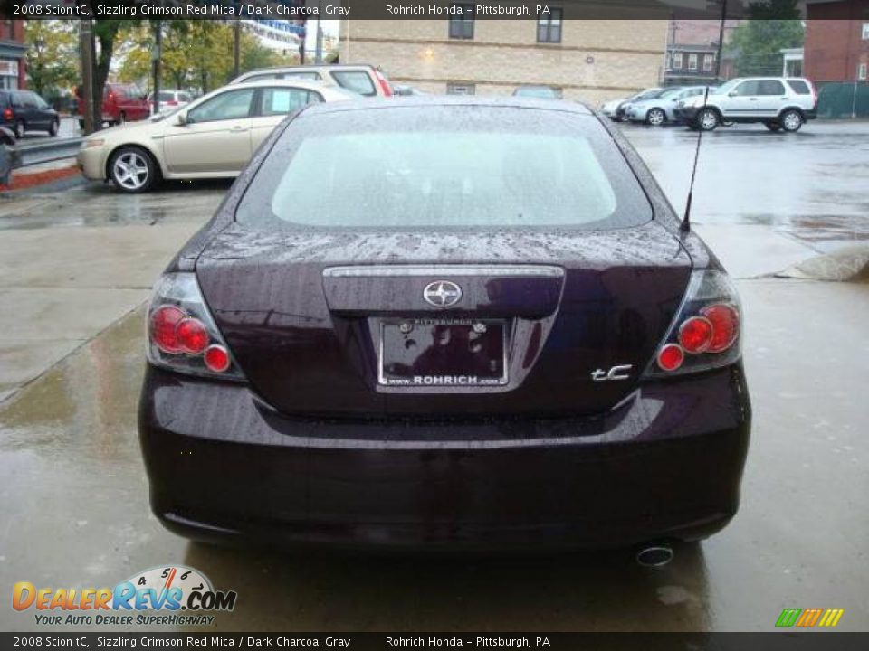 2008 Scion tC Sizzling Crimson Red Mica / Dark Charcoal Gray Photo #3