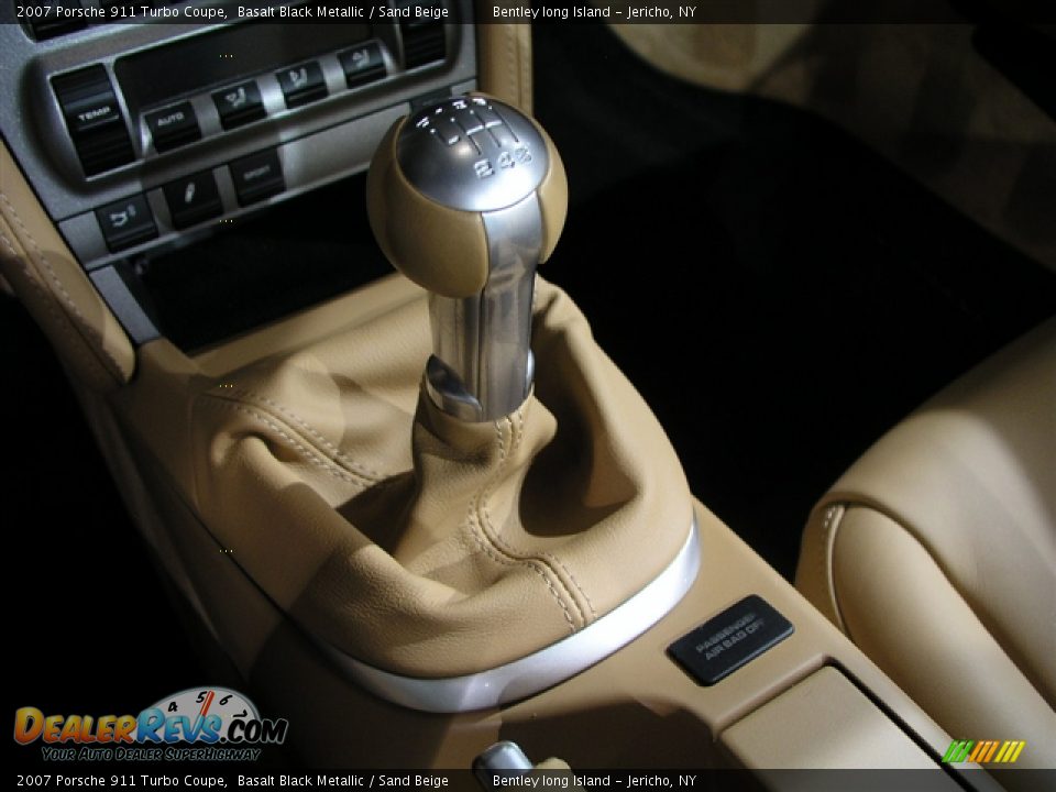 2007 Porsche 911 Turbo Coupe Basalt Black Metallic / Sand Beige Photo #9