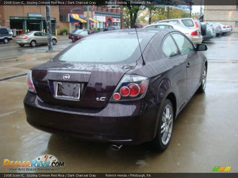 2008 Scion tC Sizzling Crimson Red Mica / Dark Charcoal Gray Photo #4