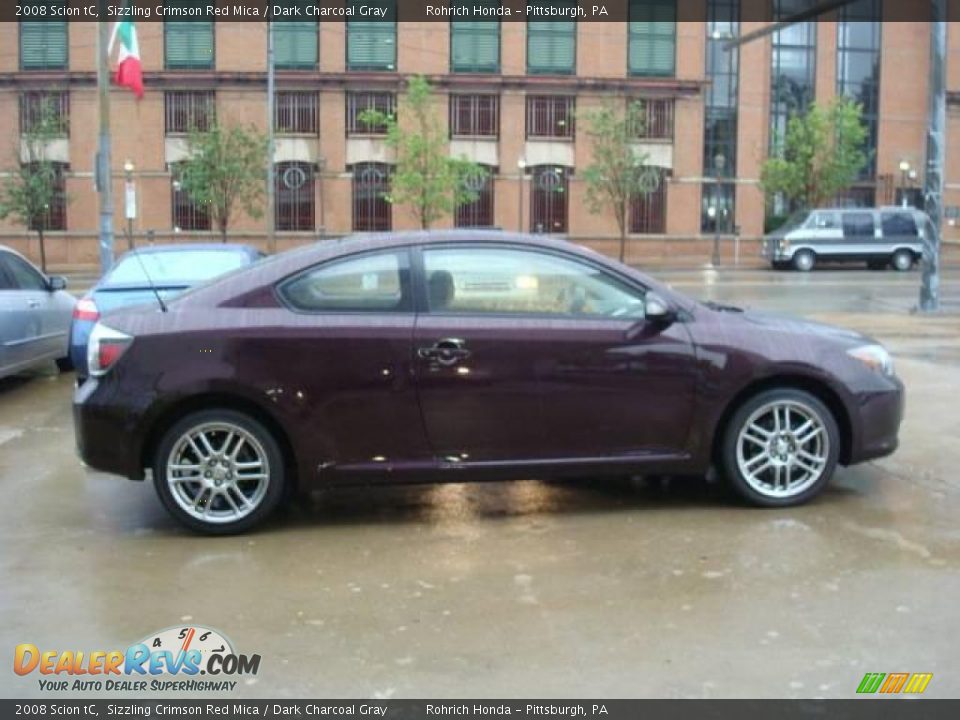 2008 Scion tC Sizzling Crimson Red Mica / Dark Charcoal Gray Photo #5