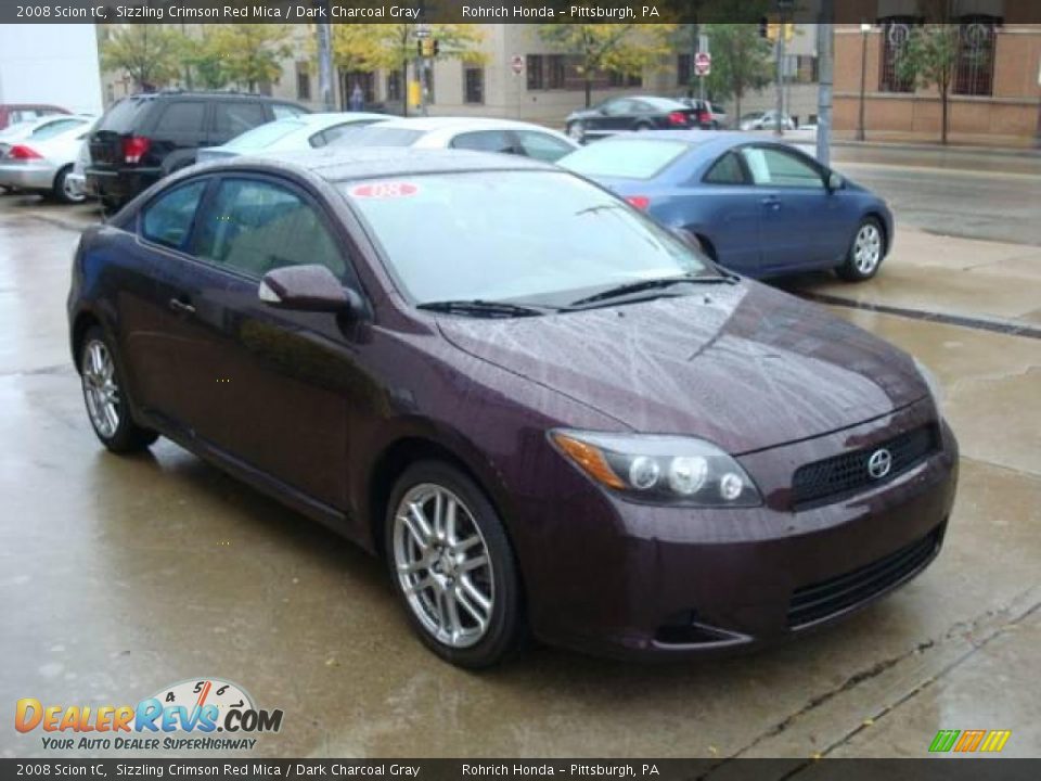 2008 Scion tC Sizzling Crimson Red Mica / Dark Charcoal Gray Photo #6