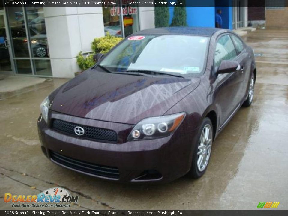 2008 Scion tC Sizzling Crimson Red Mica / Dark Charcoal Gray Photo #8