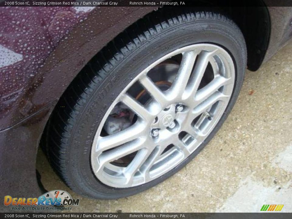 2008 Scion tC Sizzling Crimson Red Mica / Dark Charcoal Gray Photo #9