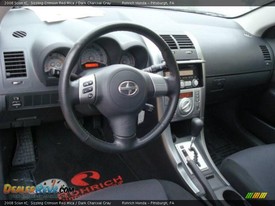 2008 Scion tC Sizzling Crimson Red Mica / Dark Charcoal Gray Photo #12