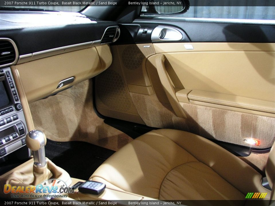 2007 Porsche 911 Turbo Coupe Basalt Black Metallic / Sand Beige Photo #11