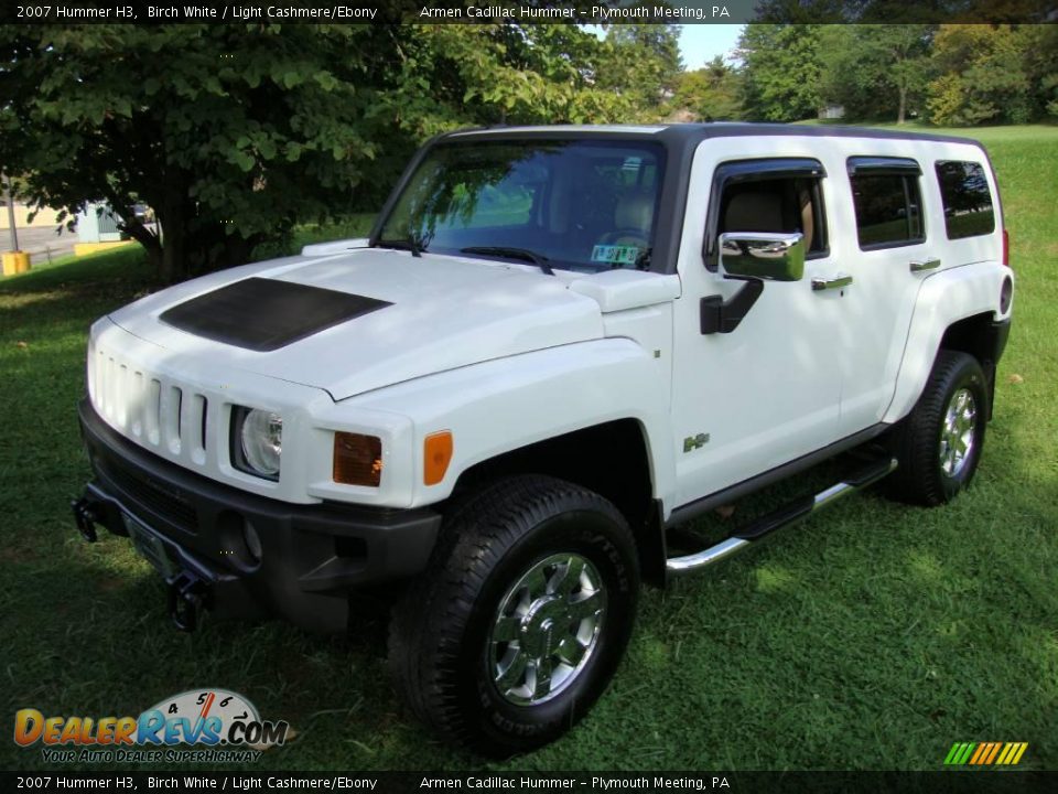 2007 Hummer H3 Birch White / Light Cashmere/Ebony Photo #2
