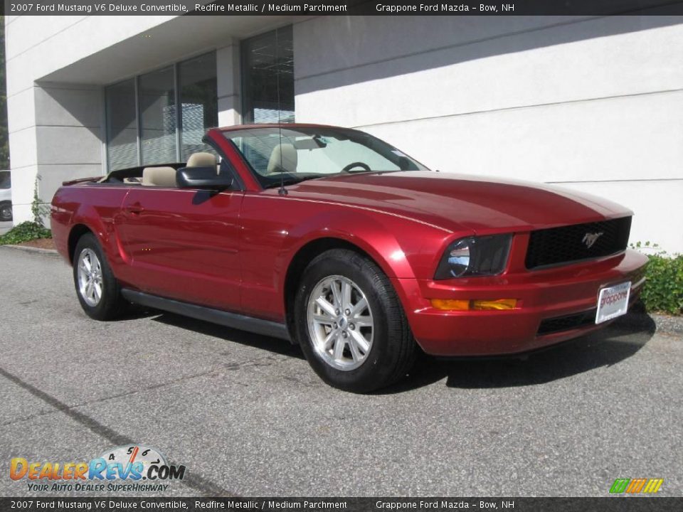 2007 Ford Mustang V6 Deluxe Convertible Redfire Metallic / Medium Parchment Photo #1