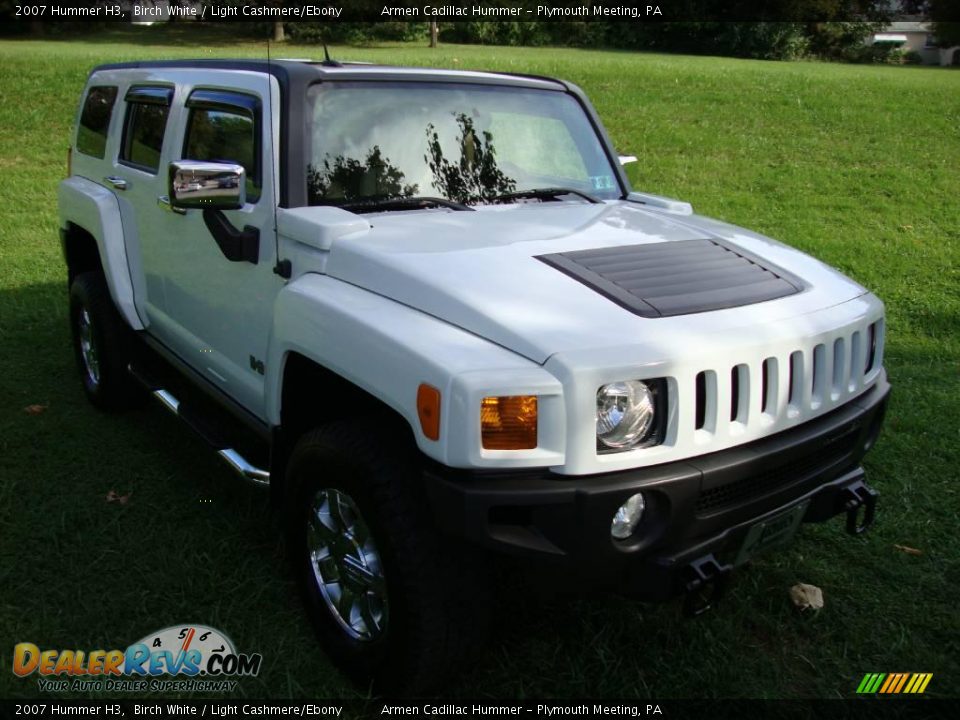 2007 Hummer H3 Birch White / Light Cashmere/Ebony Photo #9