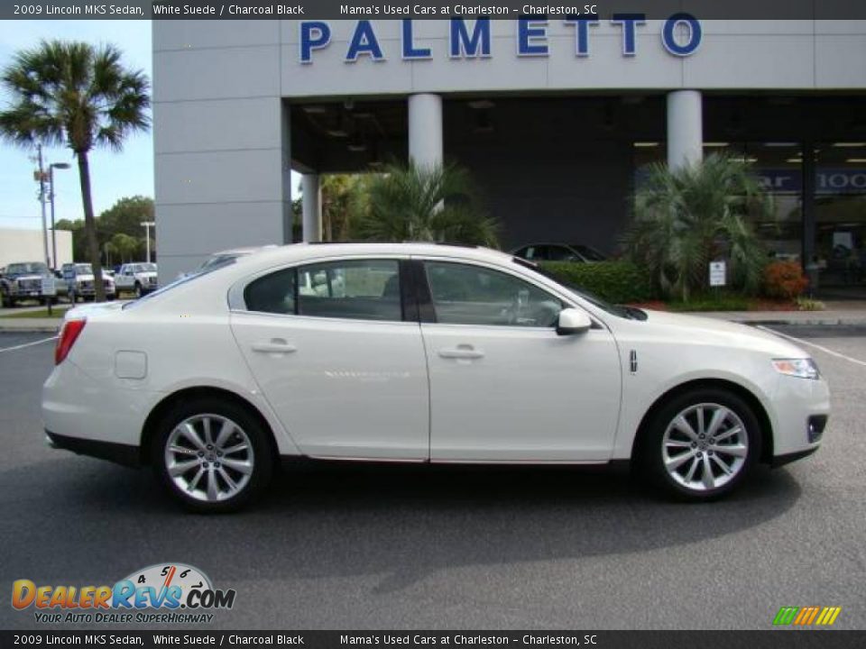 2009 Lincoln MKS Sedan White Suede / Charcoal Black Photo #1