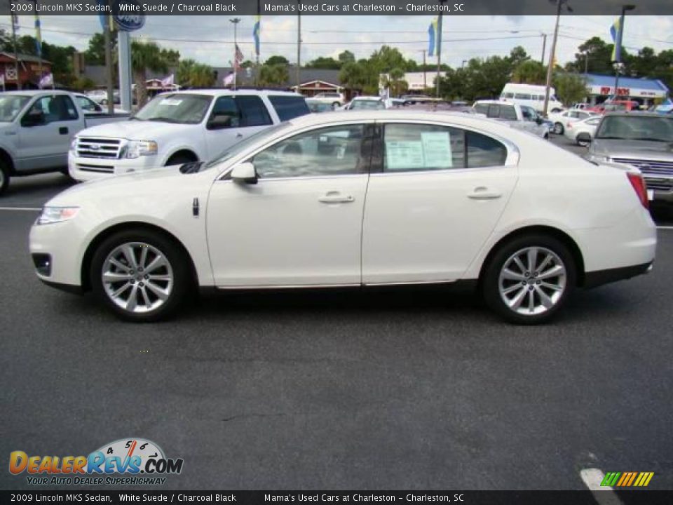 2009 Lincoln MKS Sedan White Suede / Charcoal Black Photo #5