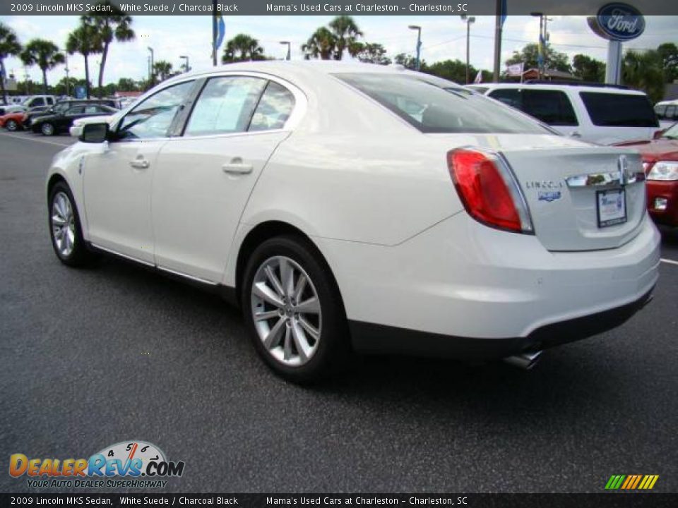 2009 Lincoln MKS Sedan White Suede / Charcoal Black Photo #6