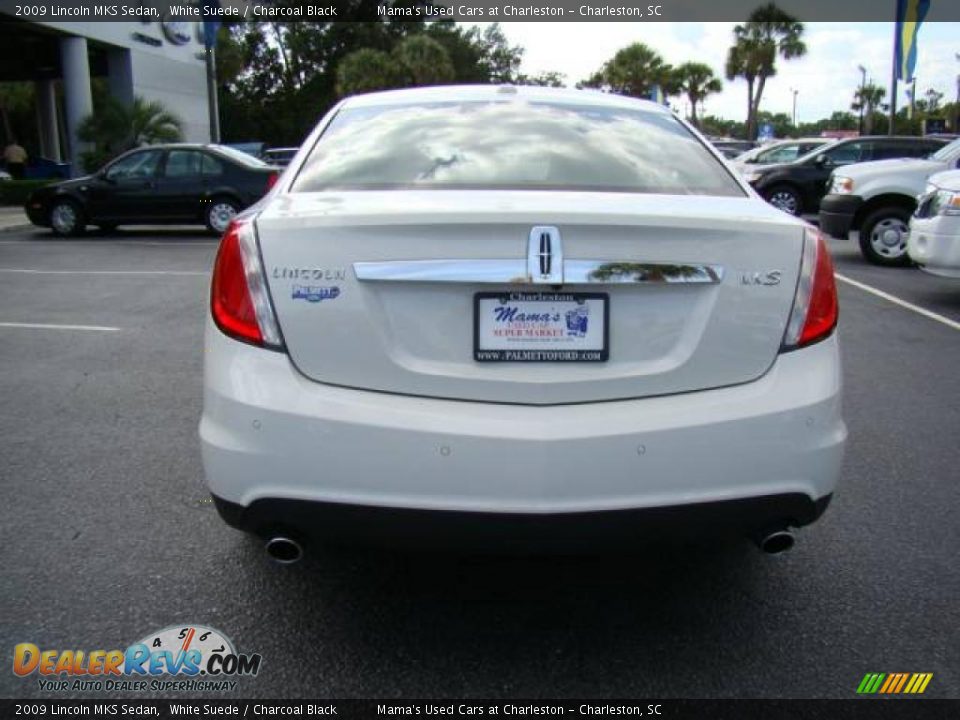 2009 Lincoln MKS Sedan White Suede / Charcoal Black Photo #7