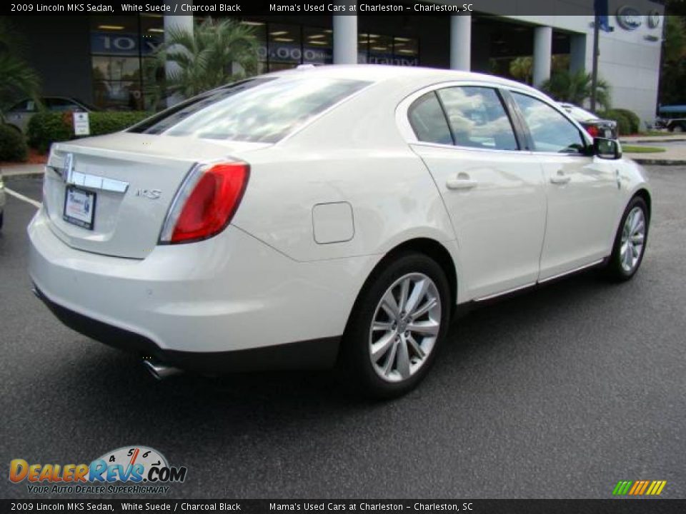 2009 Lincoln MKS Sedan White Suede / Charcoal Black Photo #8