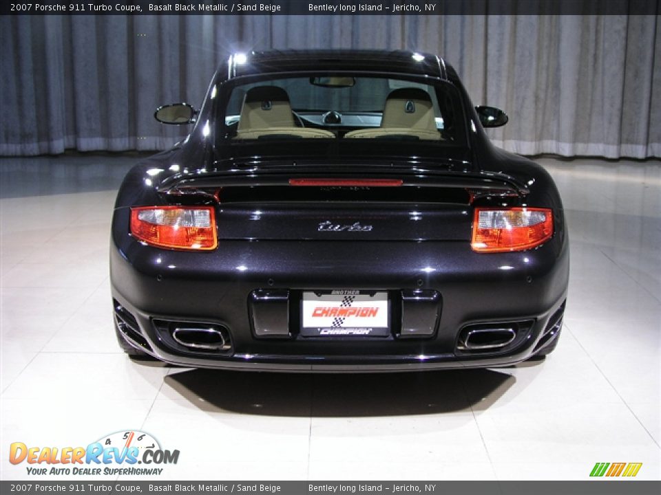 2007 Porsche 911 Turbo Coupe Basalt Black Metallic / Sand Beige Photo #20