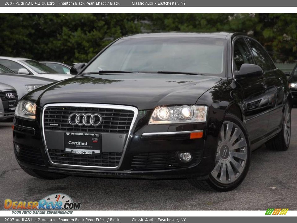 2007 Audi A8 L 4.2 quattro Phantom Black Pearl Effect / Black Photo #1
